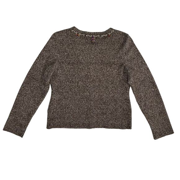 Sigrid Olsen Beaded & Bedazzled Knit Cardigan Sweater Size Medium - Picture 6 of 13